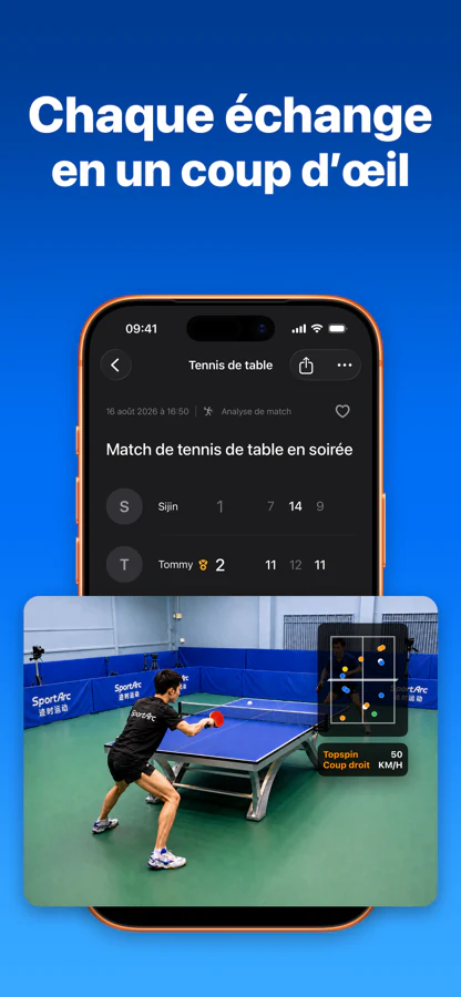 Vue d’ensemble du match dans SportArc