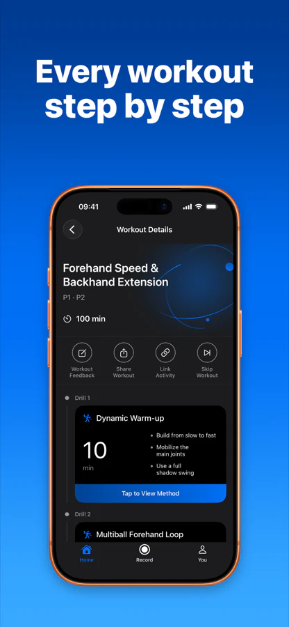 SportArc personalized training plan