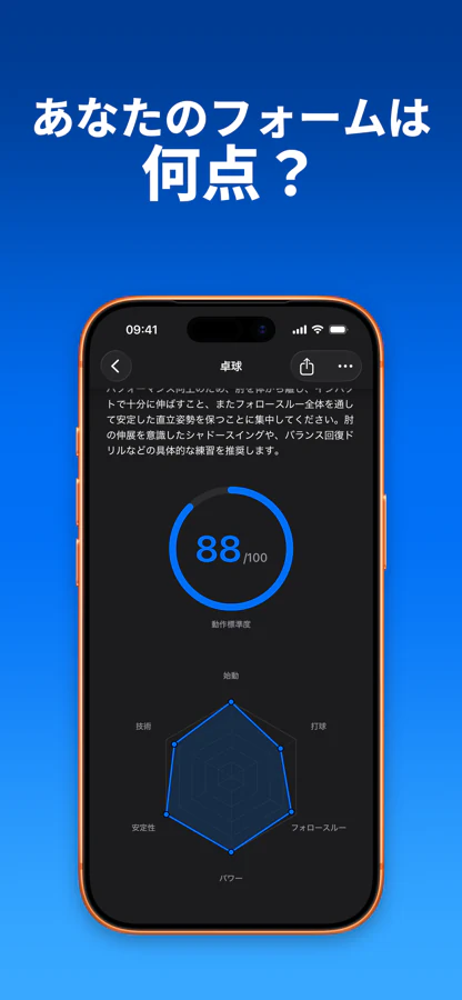 SportArcのAIテクニックスコア