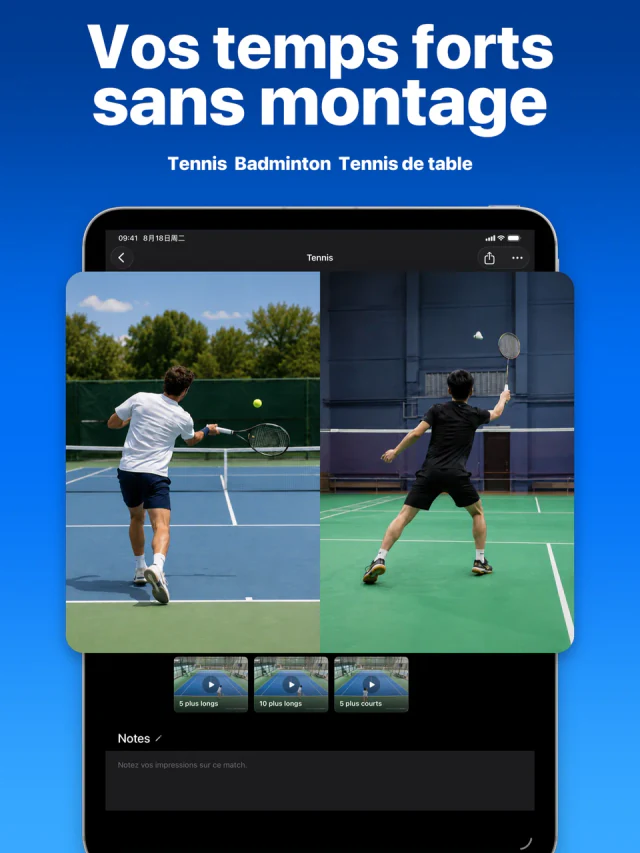 Temps forts du montage auto SportArc sur iPad