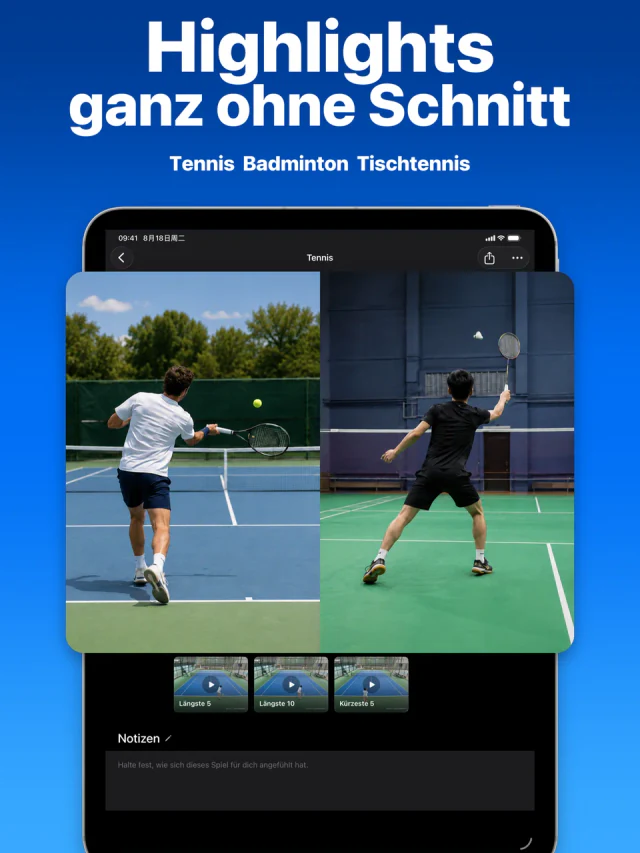 SportArc Auto-Schnitt-Highlights auf dem iPad